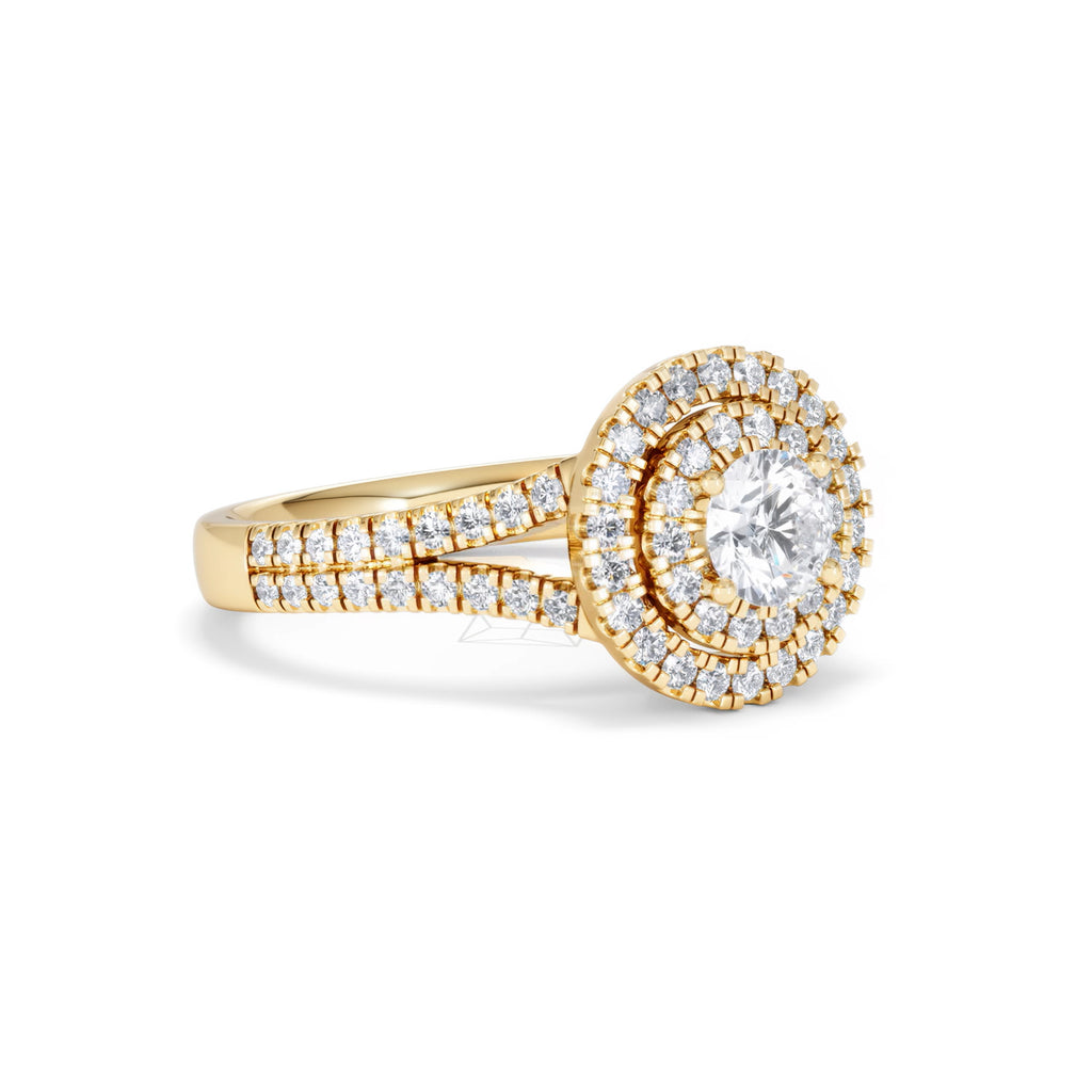Camilla Diamond Halo Engagement Ring in 18K Gold 1.15ct G/SI2