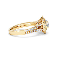 Camilla Diamond Halo Engagement Ring in 18K Gold 1.15ct G/SI2