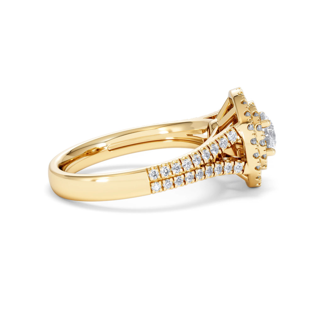 Camilla Diamond Halo Engagement Ring in 18K Gold 1.15ct G/SI2