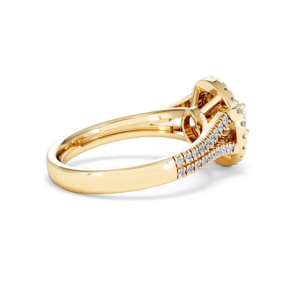 Camilla Diamond Halo Engagement Ring in 18K Gold 1.15ct G/SI2
