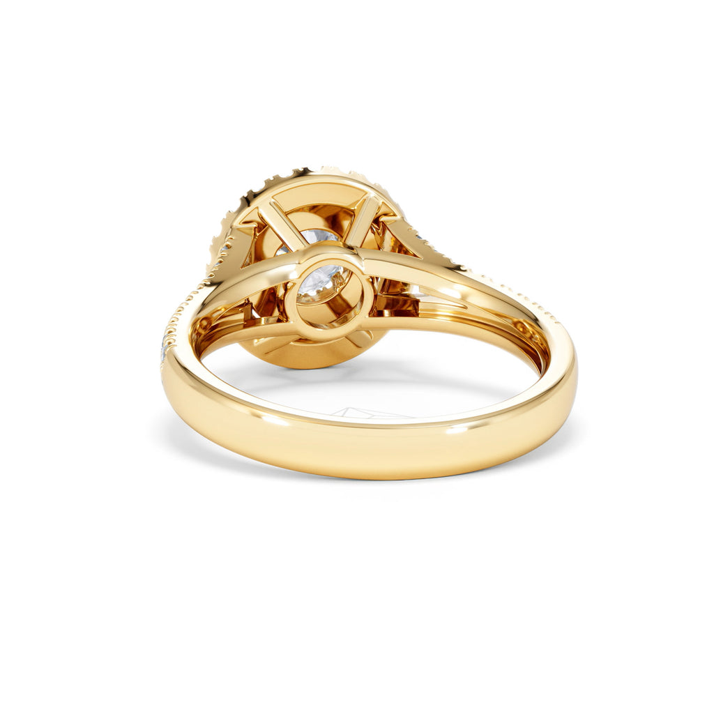 Camilla Diamond Halo Engagement Ring in 18K Gold 1.15ct G/SI2