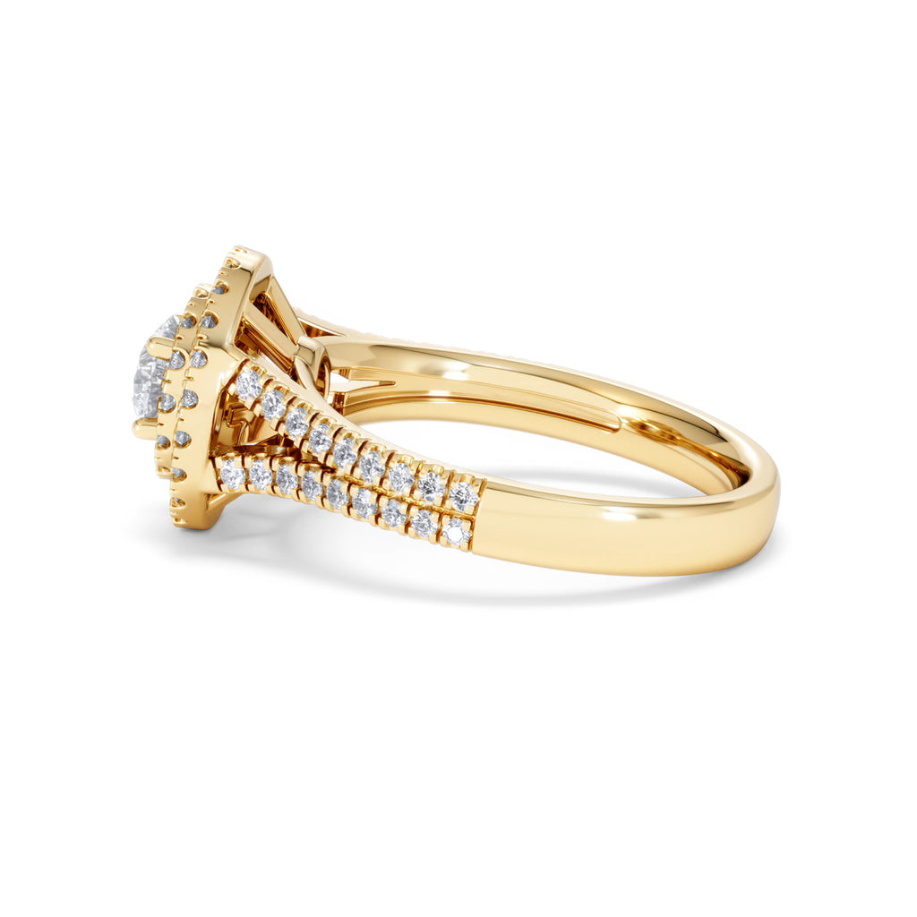 Camilla Diamond Halo Engagement Ring in 18K Gold 1.15ct G/SI2