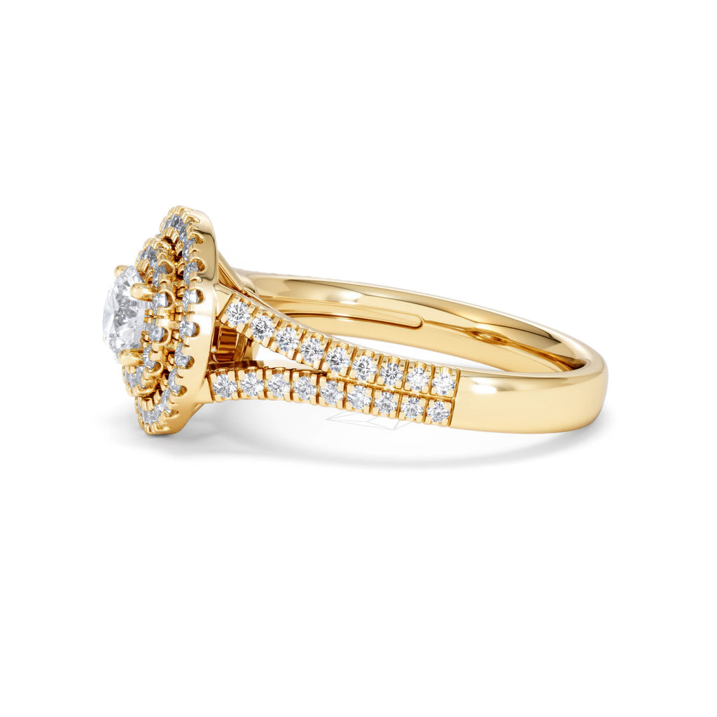 Camilla Diamond Halo Engagement Ring in 18K Gold 1.15ct G/SI2