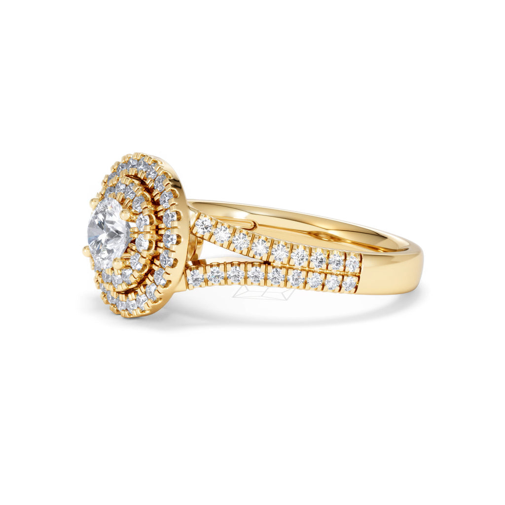 Camilla Diamond Halo Engagement Ring in 18K Gold 1.15ct G/SI2