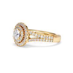 Camilla Diamond Halo Engagement Ring in 18K Gold 1.15ct G/SI2