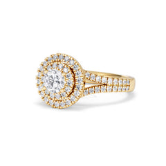 Camilla Diamond Halo Engagement Ring in 18K Gold 1.15ct G/SI2
