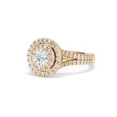 Camilla Diamond Halo Engagement Ring in 18K Gold 1.15ct G/SI2
