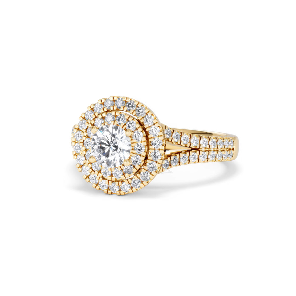 Camilla Diamond Halo Engagement Ring in 18K Gold 1.15ct G/SI2
