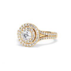Camilla Diamond Halo Engagement Ring in 18K Gold 1.15ct G/SI2