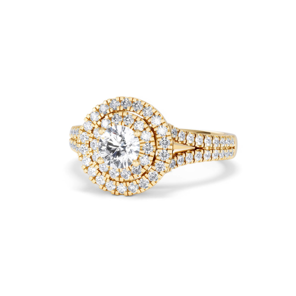 Camilla Diamond Halo Engagement Ring in 18K Gold 1.15ct G/SI2