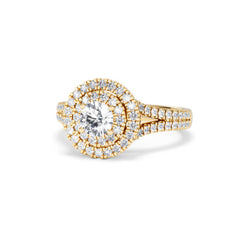 Camilla Diamond Halo Engagement Ring in 18K Gold 1.15ct G/SI2
