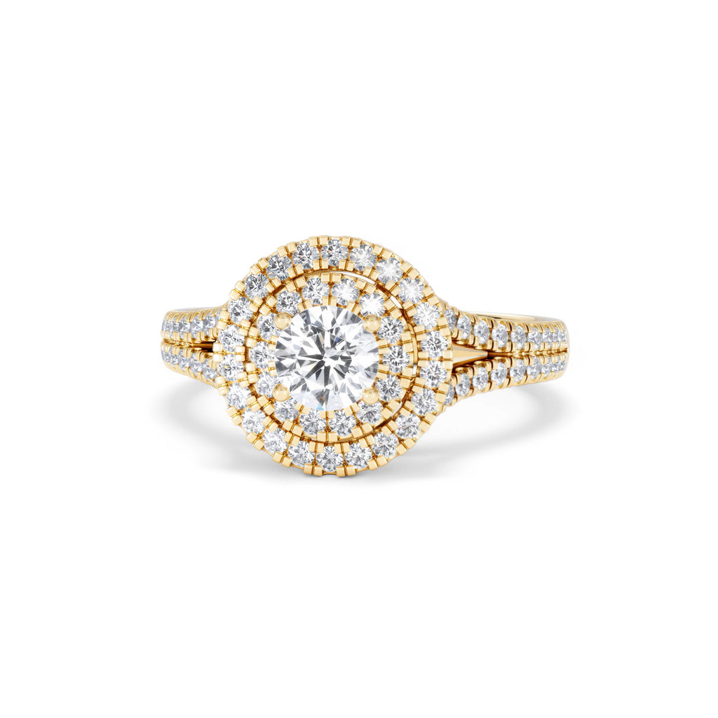 Camilla Diamond Halo Engagement Ring in 18K Gold 1.15ct G/SI2