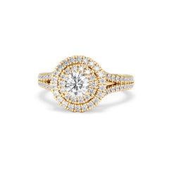 Camilla Diamond Halo Engagement Ring in 18K Gold 1.15ct G/SI2
