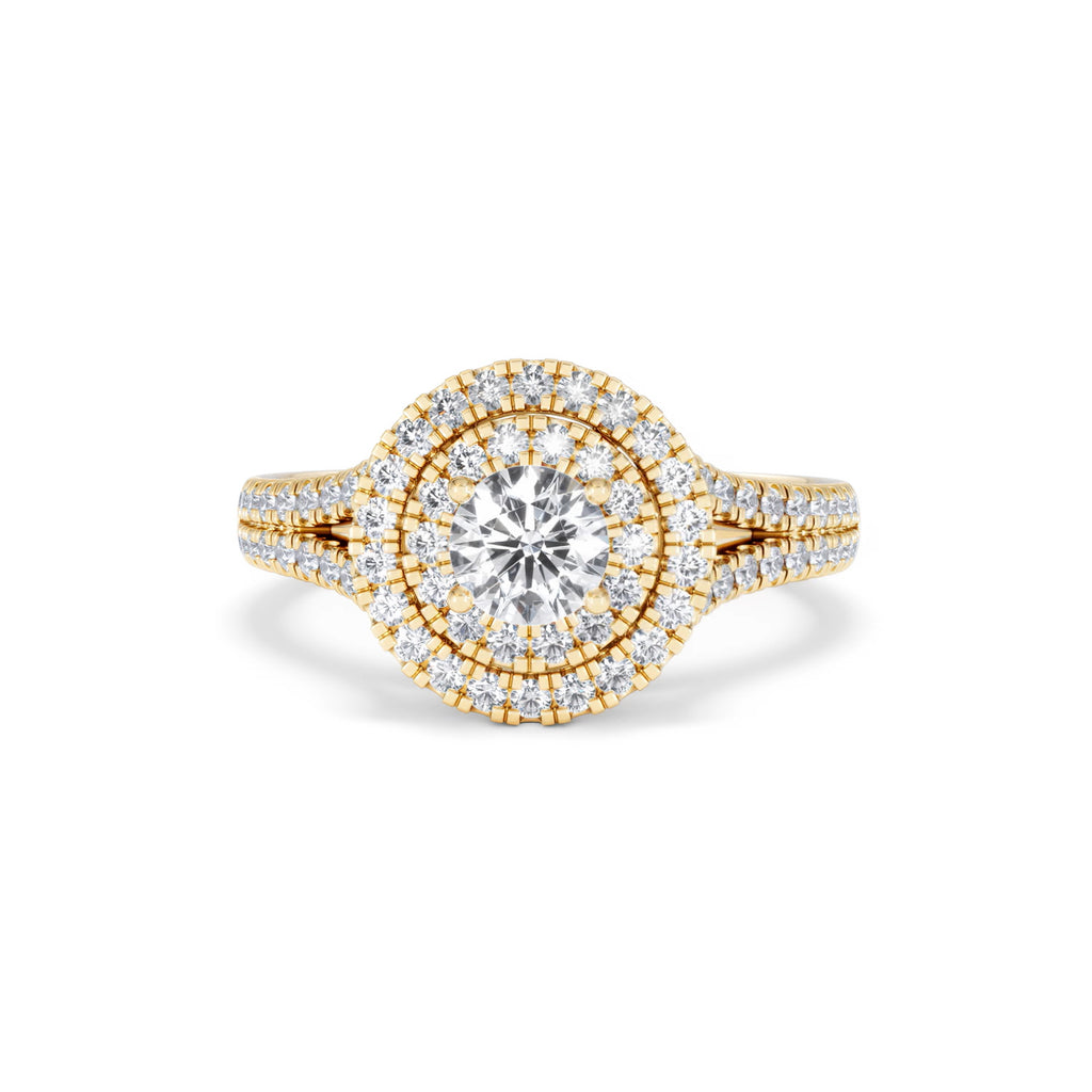 Camilla Diamond Halo Engagement Ring in 18K Gold 1.15ct G/SI2