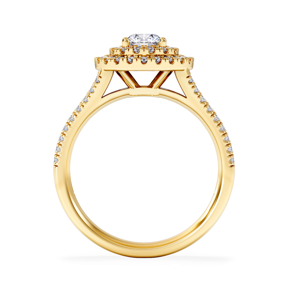 Camilla Diamond Halo Engagement Ring in 18K Gold 1.15ct G/SI2