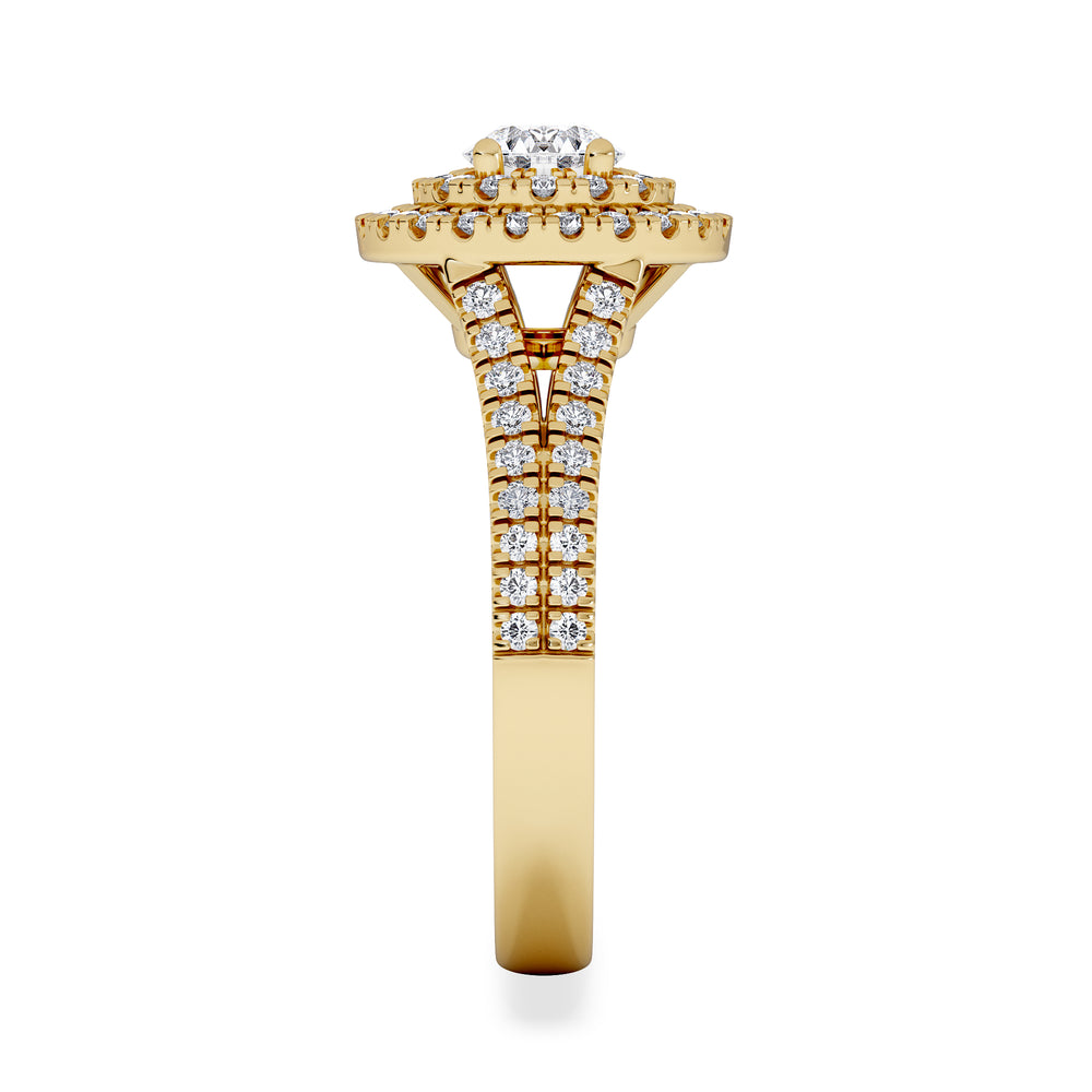 Camilla Diamond Halo Engagement Ring in 18K Gold 1.15ct G/SI2
