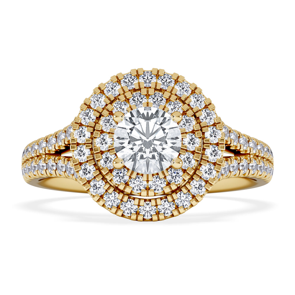 Camilla Diamond Halo Engagement Ring in 18K Gold 1.15ct G/SI2