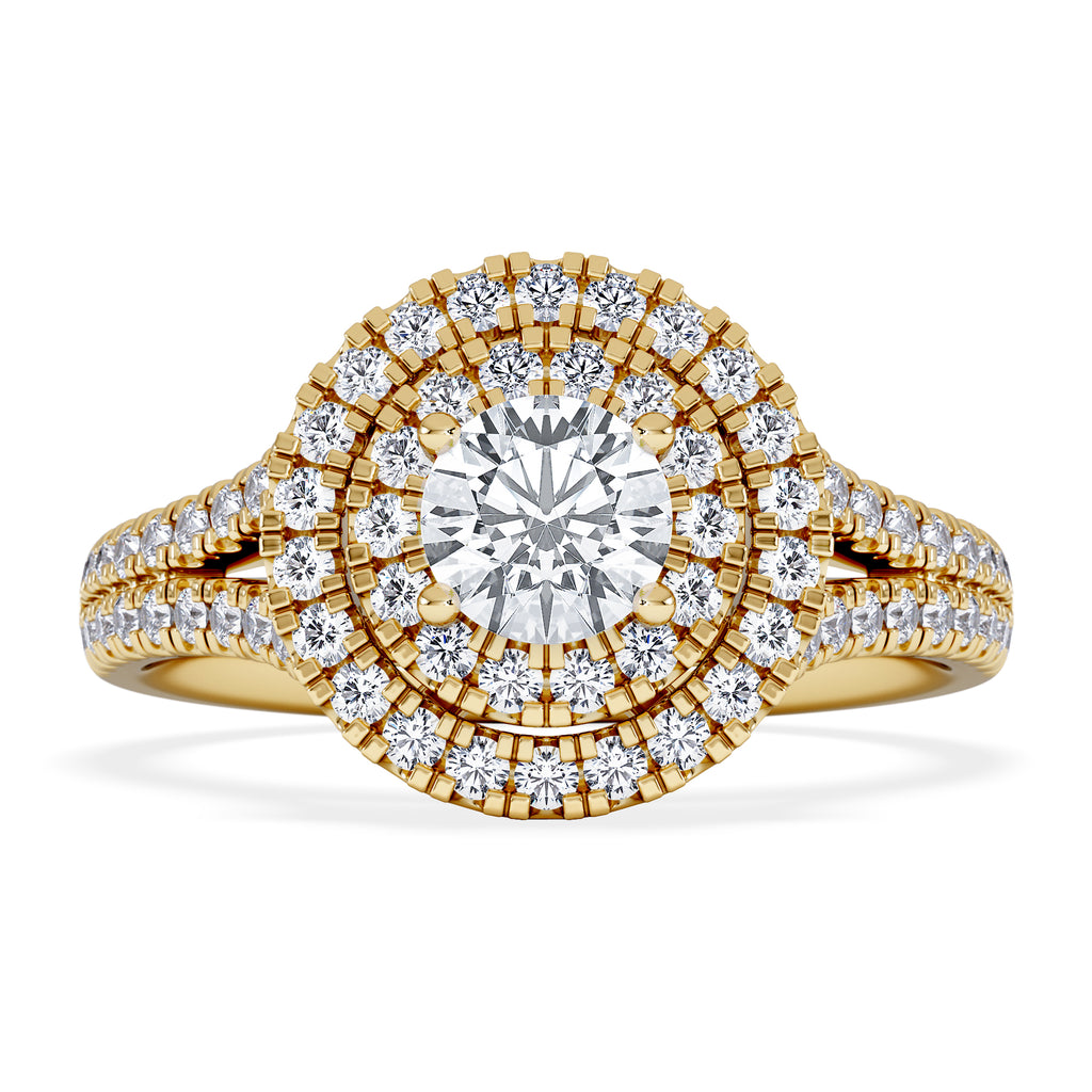 Camilla Diamond Halo Engagement Ring in 18K Gold 1.15ct G/SI2