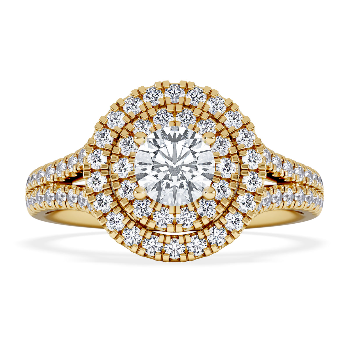 Camilla Diamond Halo Engagement Ring in 18K Gold 1.15ct G/SI2