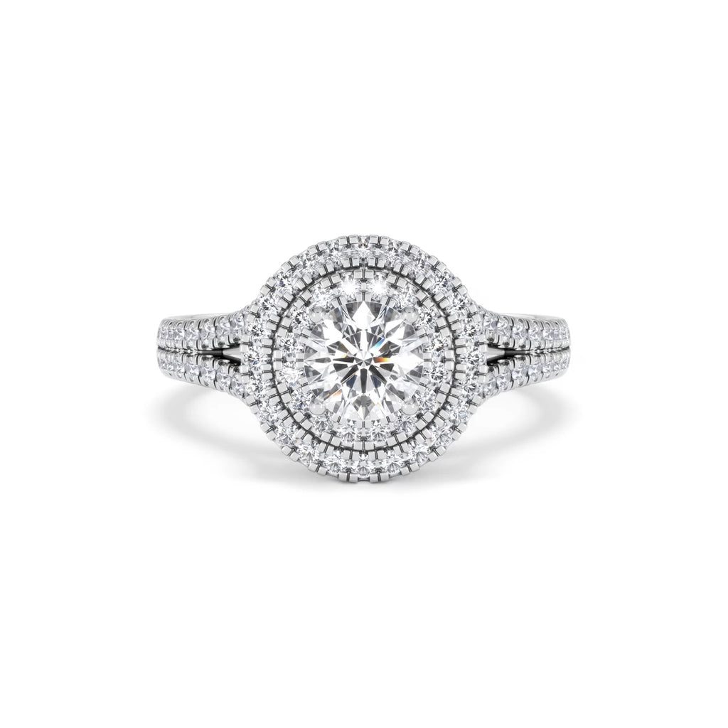 Camilla GIA Diamond Halo Engagement Ring in Platinum 1.65ct G/SI2