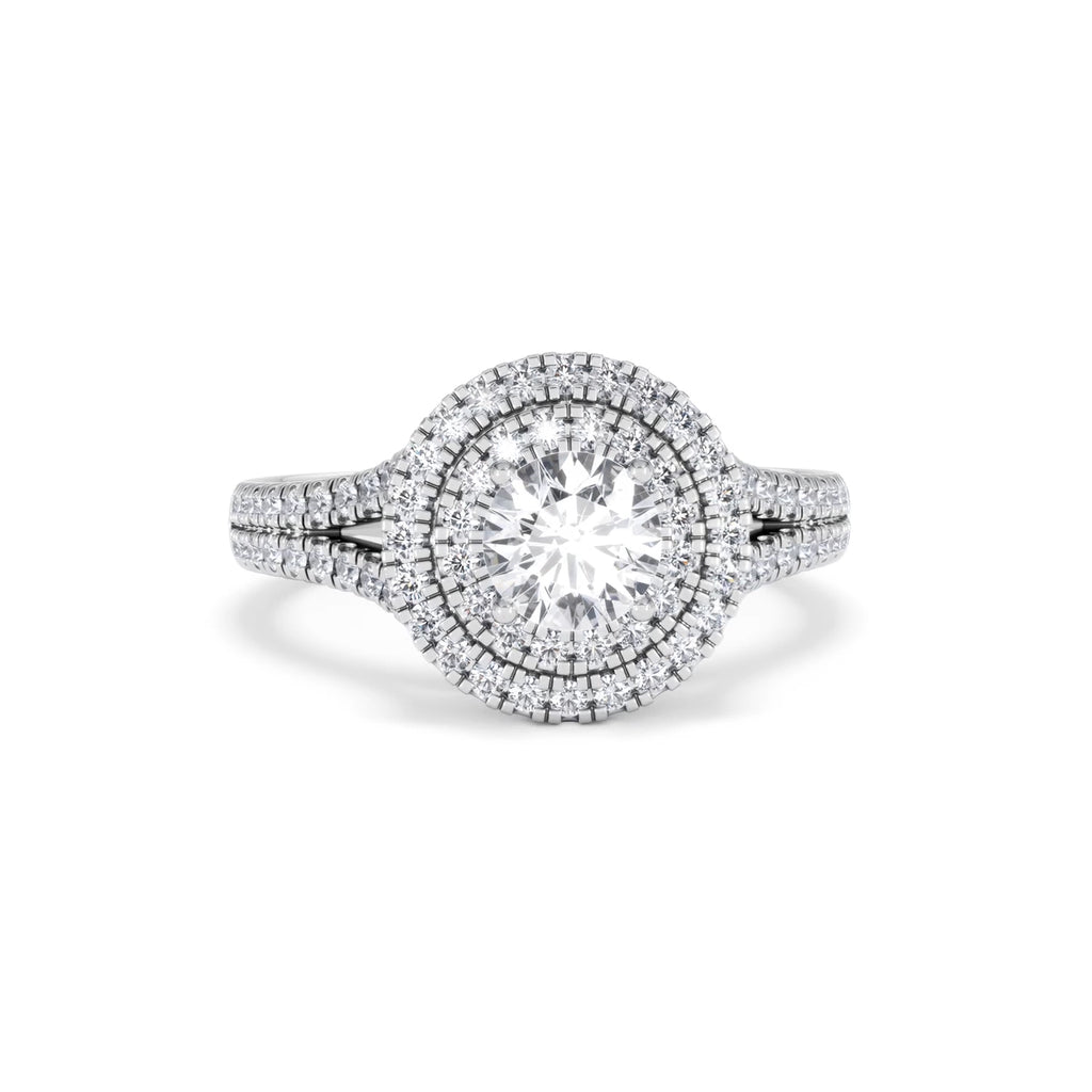 Camilla GIA Diamond Halo Engagement Ring in Platinum 1.65ct G/SI2