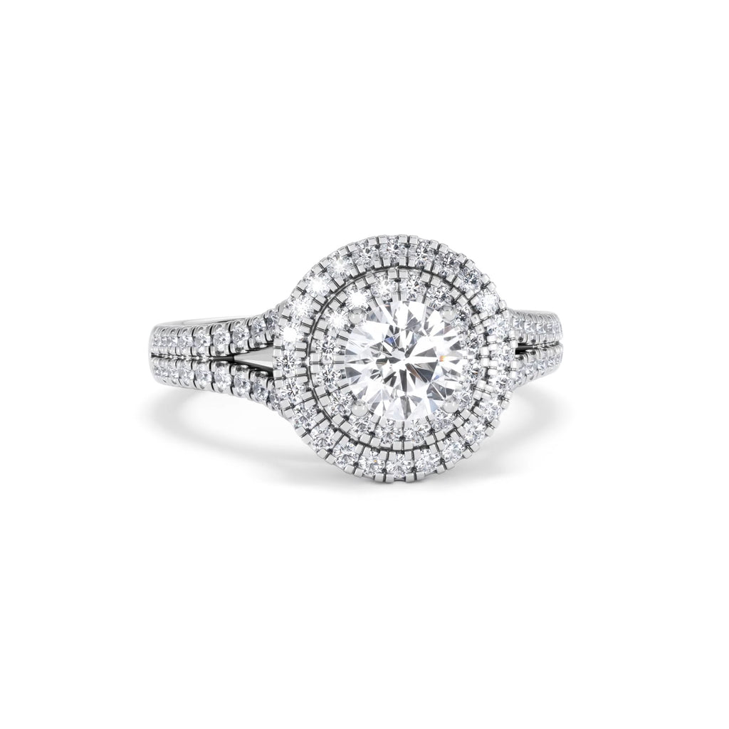 Camilla GIA Diamond Halo Engagement Ring in Platinum 1.65ct G/SI2