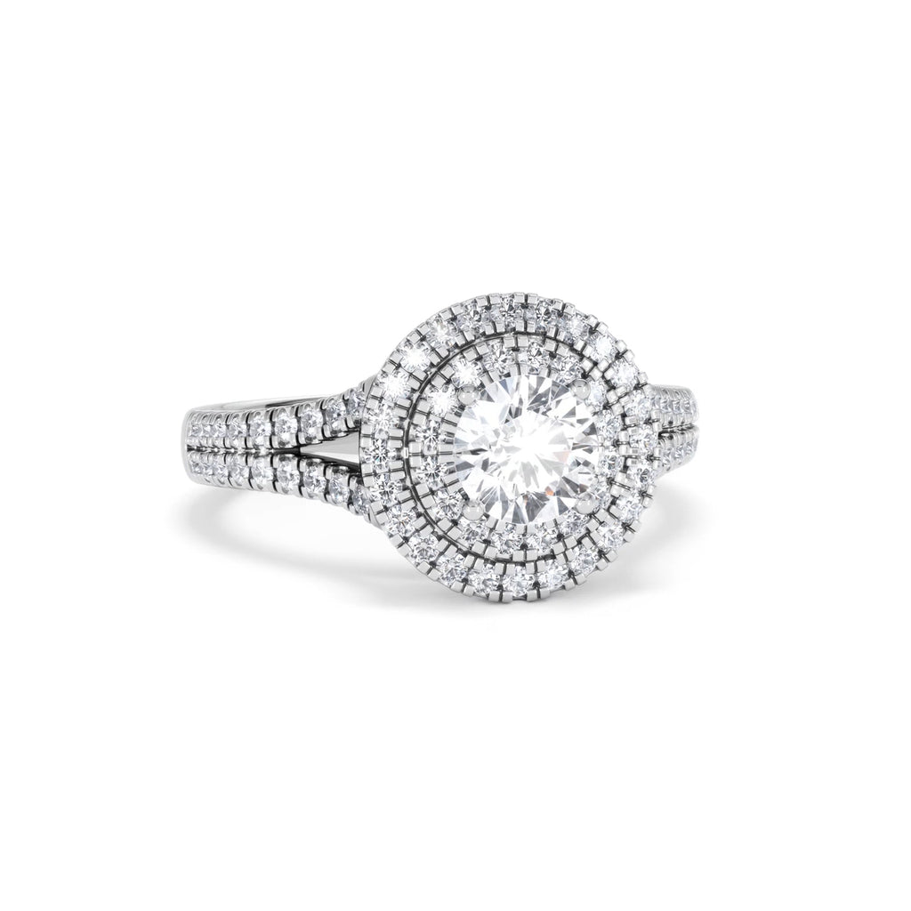 Camilla GIA Diamond Halo Engagement Ring in Platinum 1.65ct G/SI2