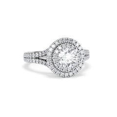 Camilla GIA Diamond Halo Engagement Ring in Platinum 1.65ct G/SI2