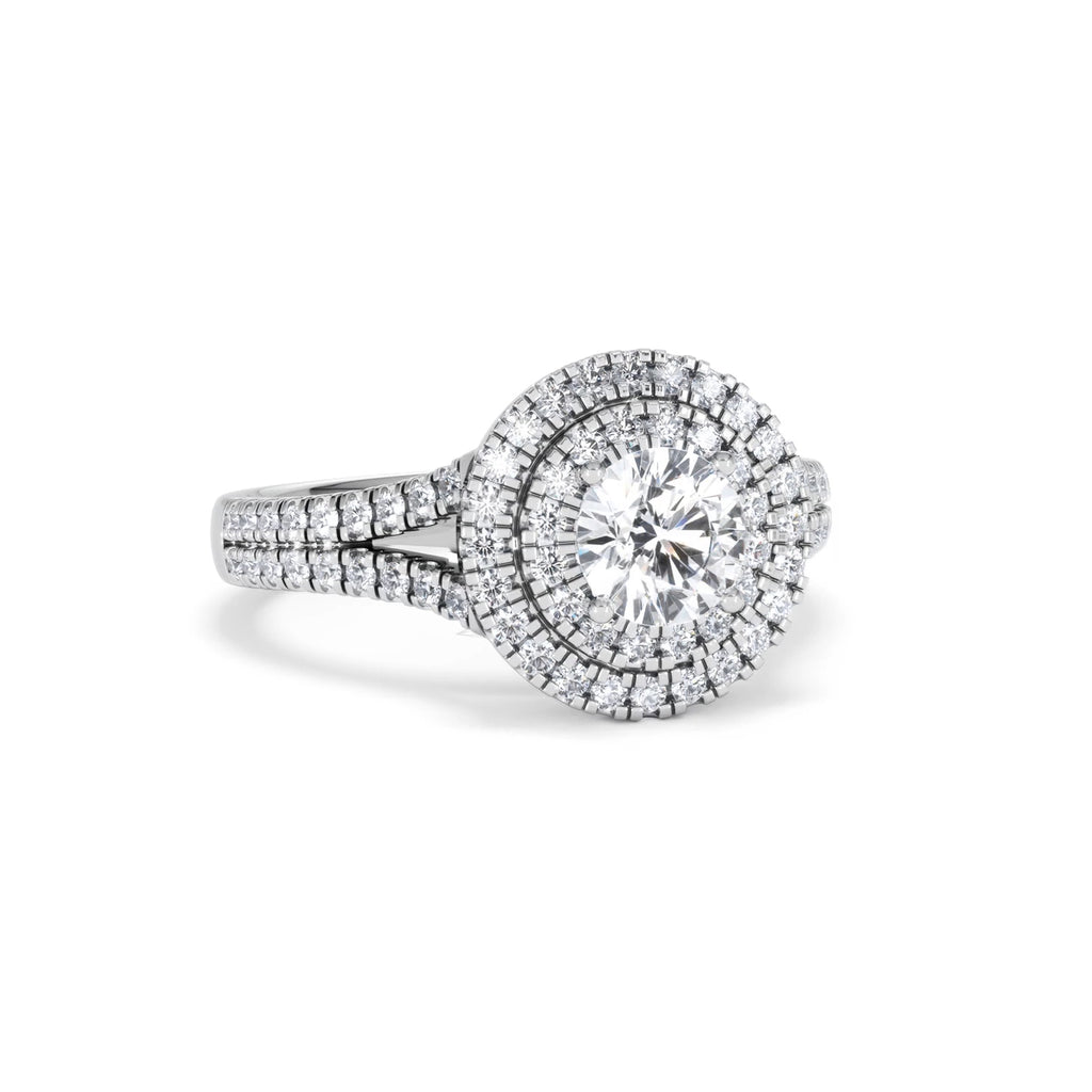 Camilla GIA Diamond Halo Engagement Ring in Platinum 1.65ct G/SI2