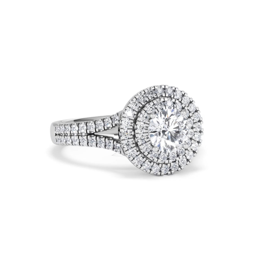 Camilla GIA Diamond Halo Engagement Ring in Platinum 1.65ct G/SI2