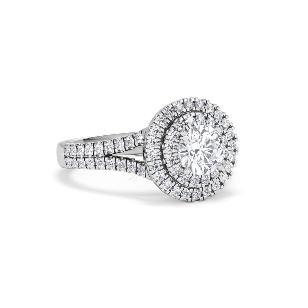 Camilla GIA Diamond Halo Engagement Ring in Platinum 1.65ct G/SI2