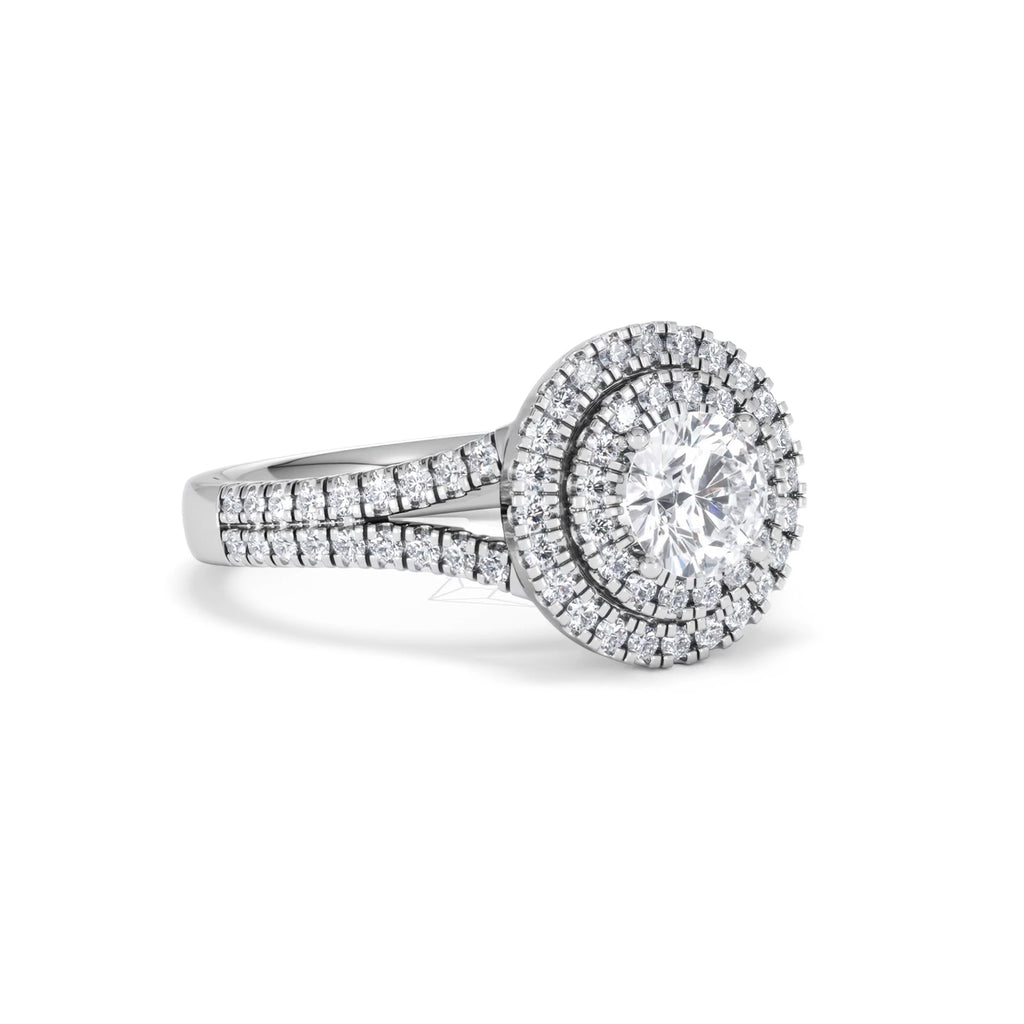 Camilla GIA Diamond Halo Engagement Ring in Platinum 1.65ct G/SI2