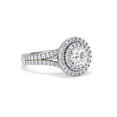 Camilla GIA Diamond Halo Engagement Ring in Platinum 1.65ct G/SI2