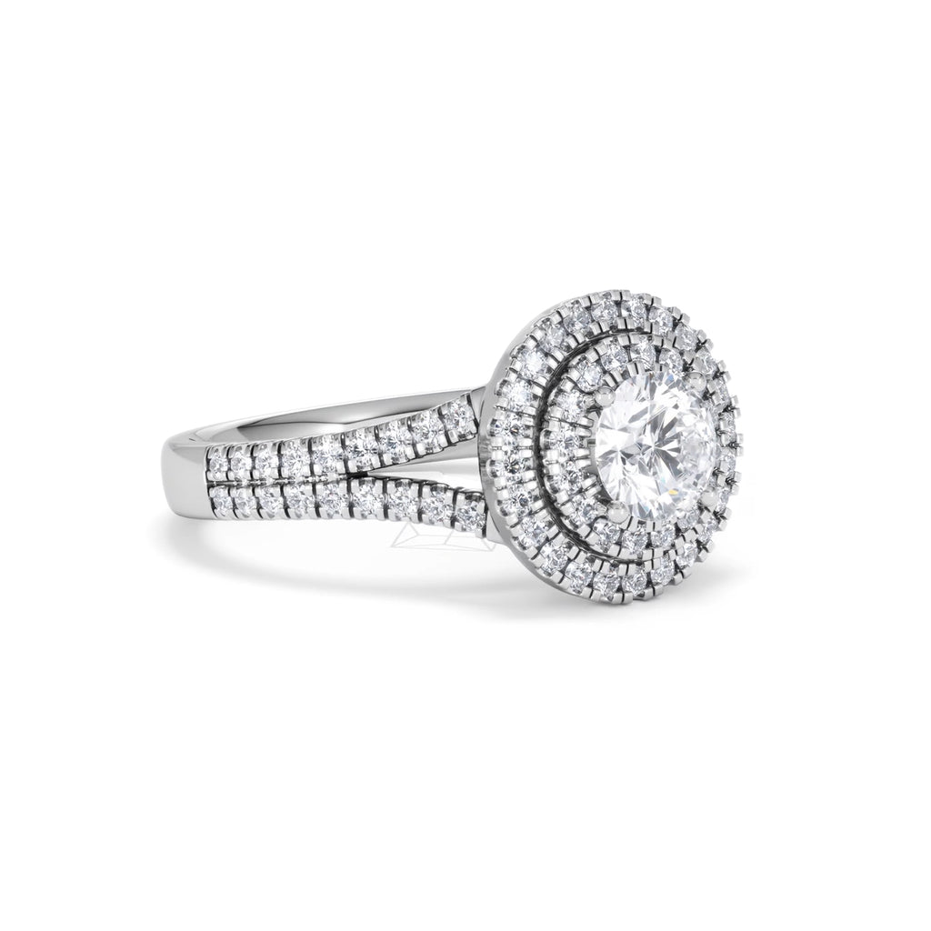 Camilla GIA Diamond Halo Engagement Ring in Platinum 1.65ct G/SI2