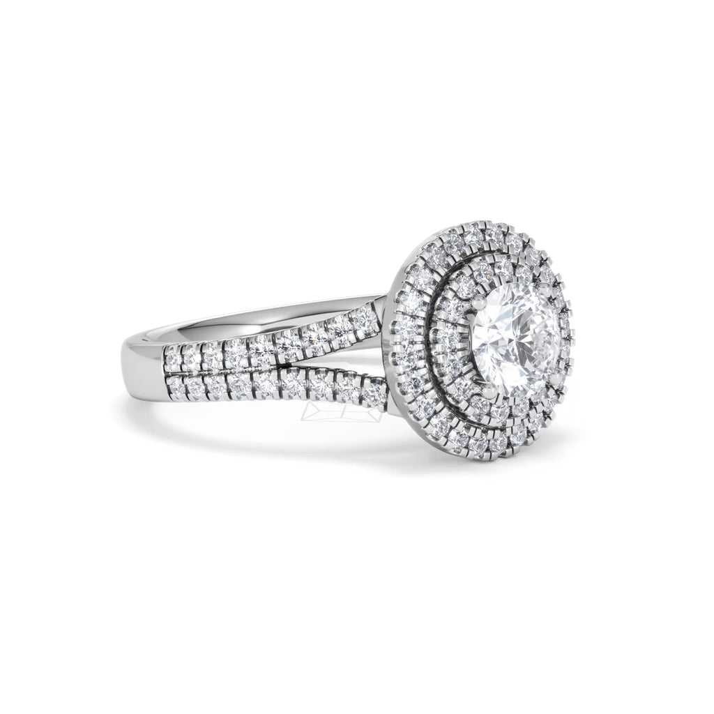 Camilla GIA Diamond Halo Engagement Ring in Platinum 1.65ct G/SI2
