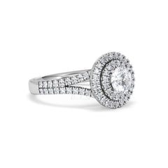 Camilla GIA Diamond Halo Engagement Ring in Platinum 1.65ct G/SI2