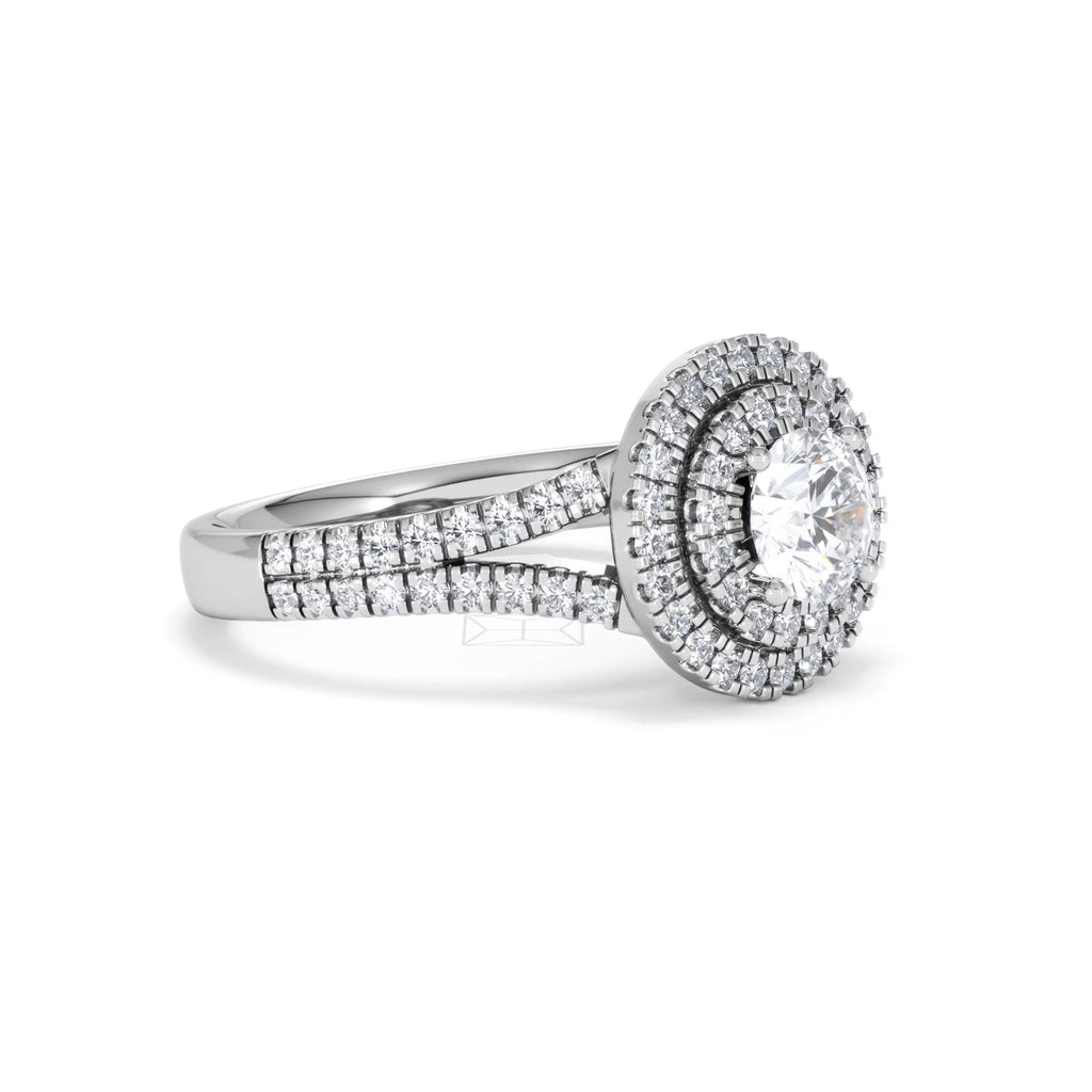 Camilla GIA Diamond Halo Engagement Ring in Platinum 1.65ct G/SI2