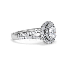 Camilla GIA Diamond Halo Engagement Ring in Platinum 1.65ct G/SI2