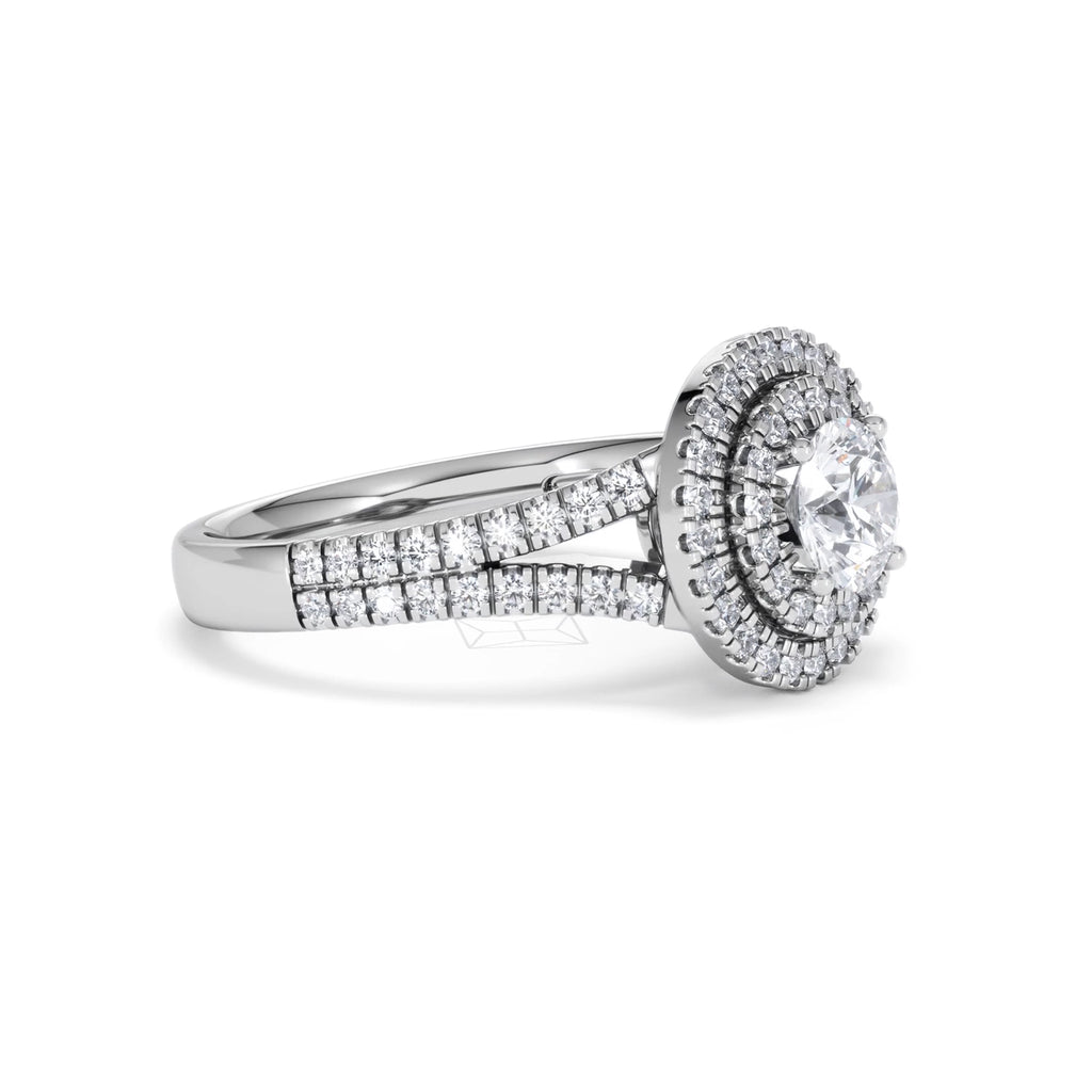Camilla GIA Diamond Halo Engagement Ring in Platinum 1.65ct G/SI2