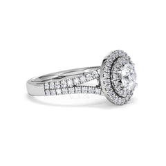 Camilla GIA Diamond Halo Engagement Ring in Platinum 1.65ct G/SI2