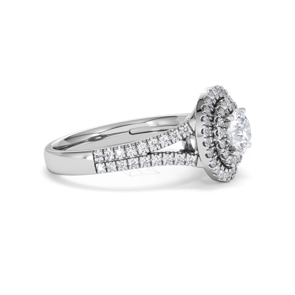 Camilla GIA Diamond Halo Engagement Ring in Platinum 1.65ct G/SI2