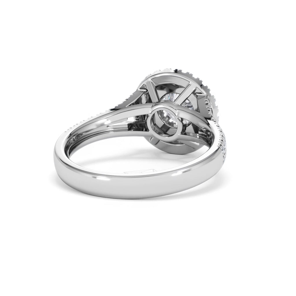 Camilla GIA Diamond Halo Engagement Ring in Platinum 1.65ct G/SI2