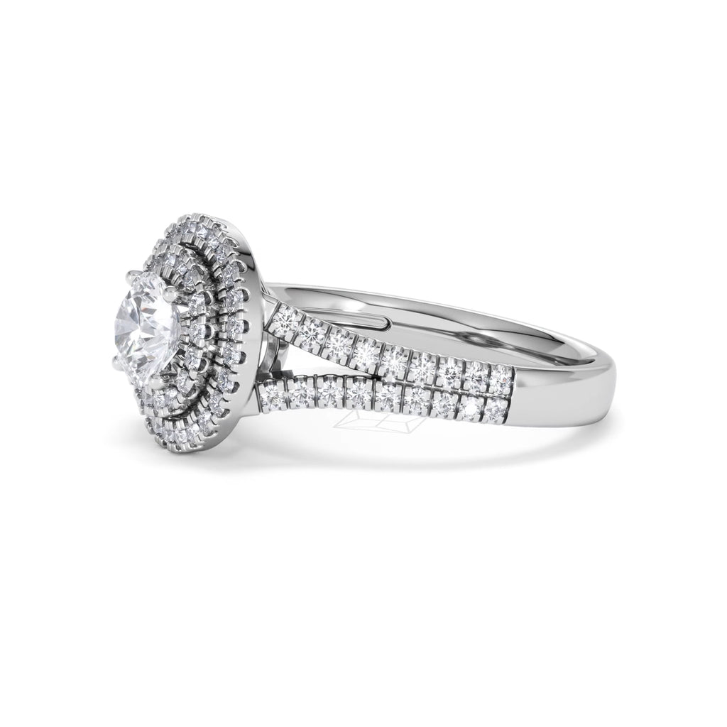 Camilla GIA Diamond Halo Engagement Ring in Platinum 1.65ct G/SI2