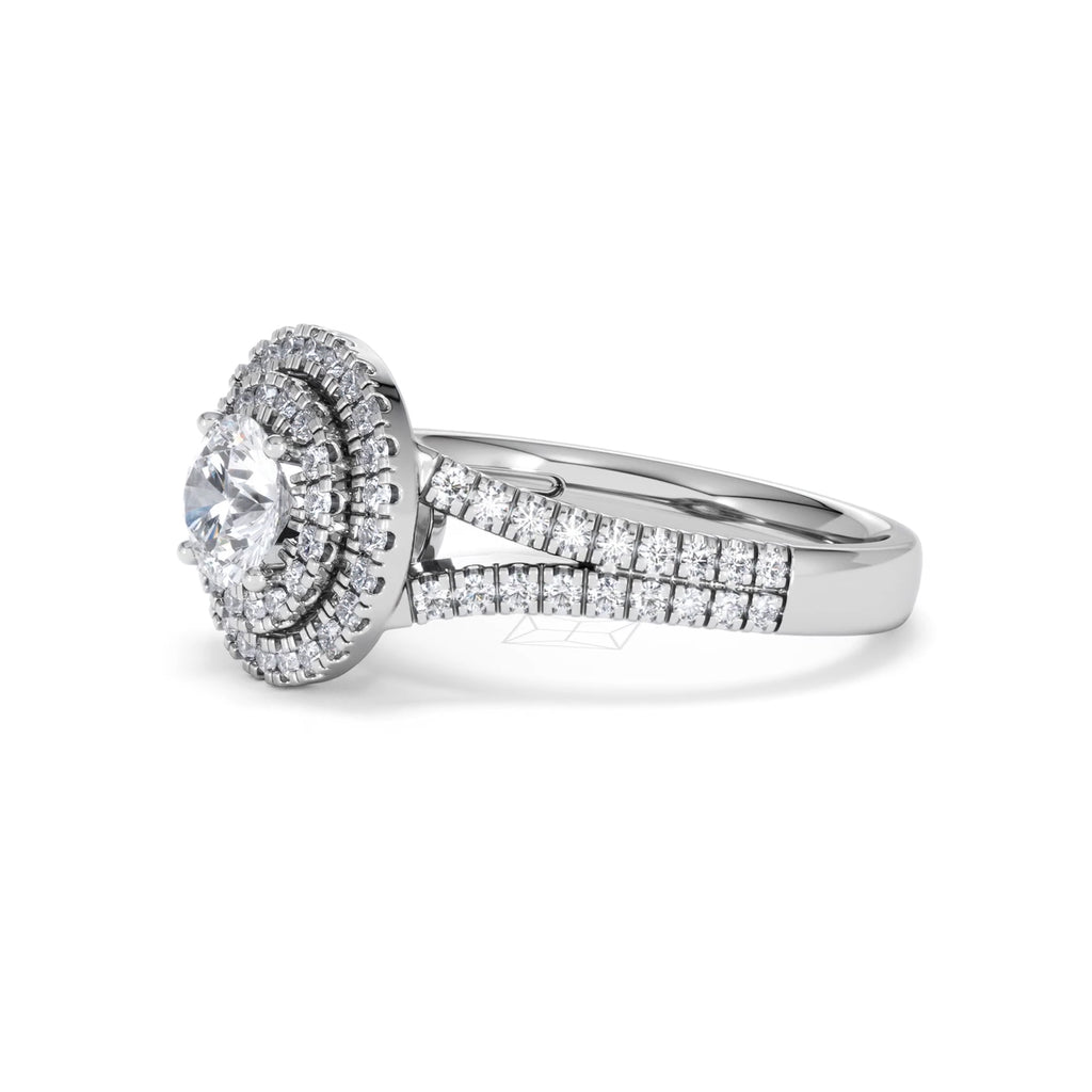 Camilla GIA Diamond Halo Engagement Ring in Platinum 1.65ct G/SI2