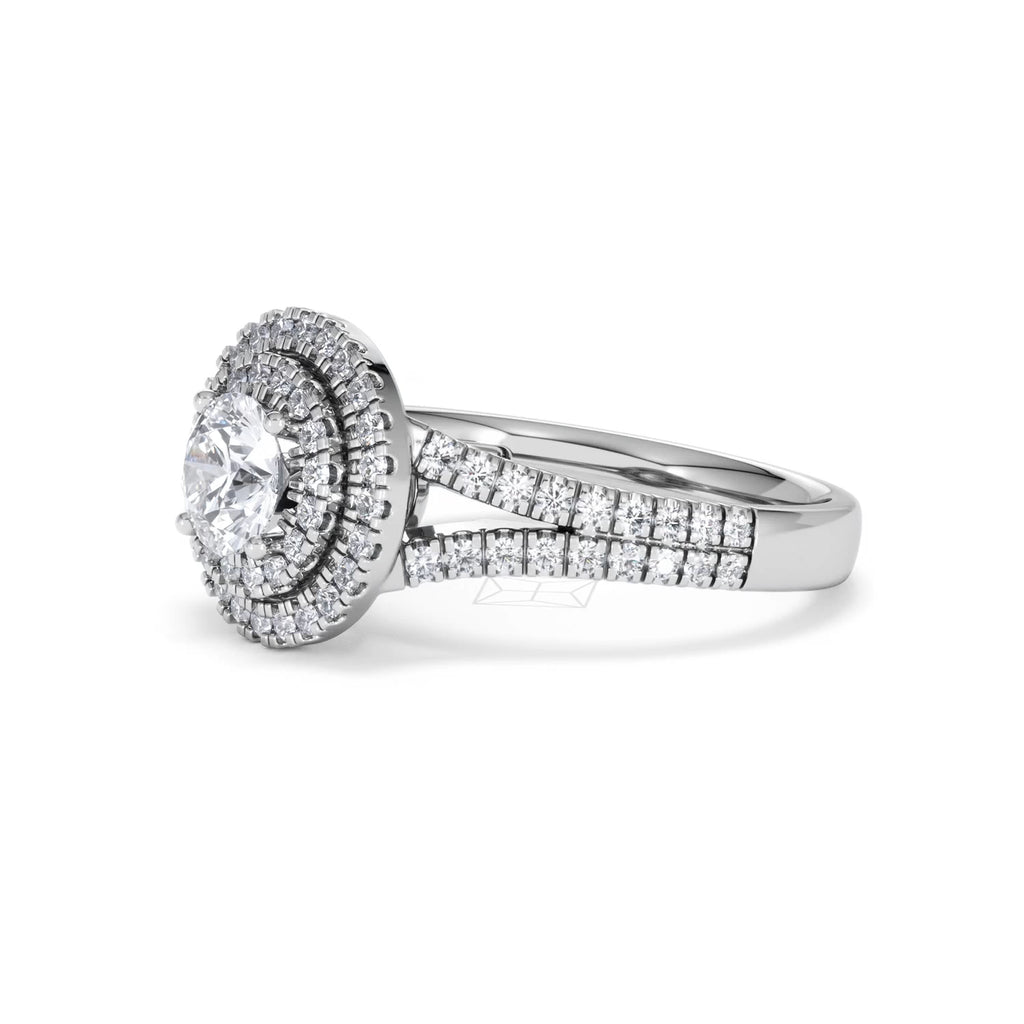 Camilla GIA Diamond Halo Engagement Ring in Platinum 1.65ct G/SI2