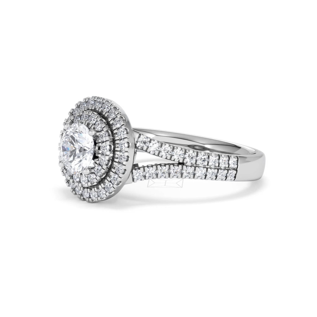 Camilla GIA Diamond Halo Engagement Ring in Platinum 1.65ct G/SI2