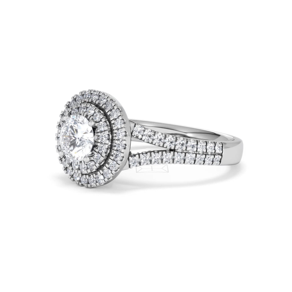 Camilla GIA Diamond Halo Engagement Ring in Platinum 1.65ct G/SI2