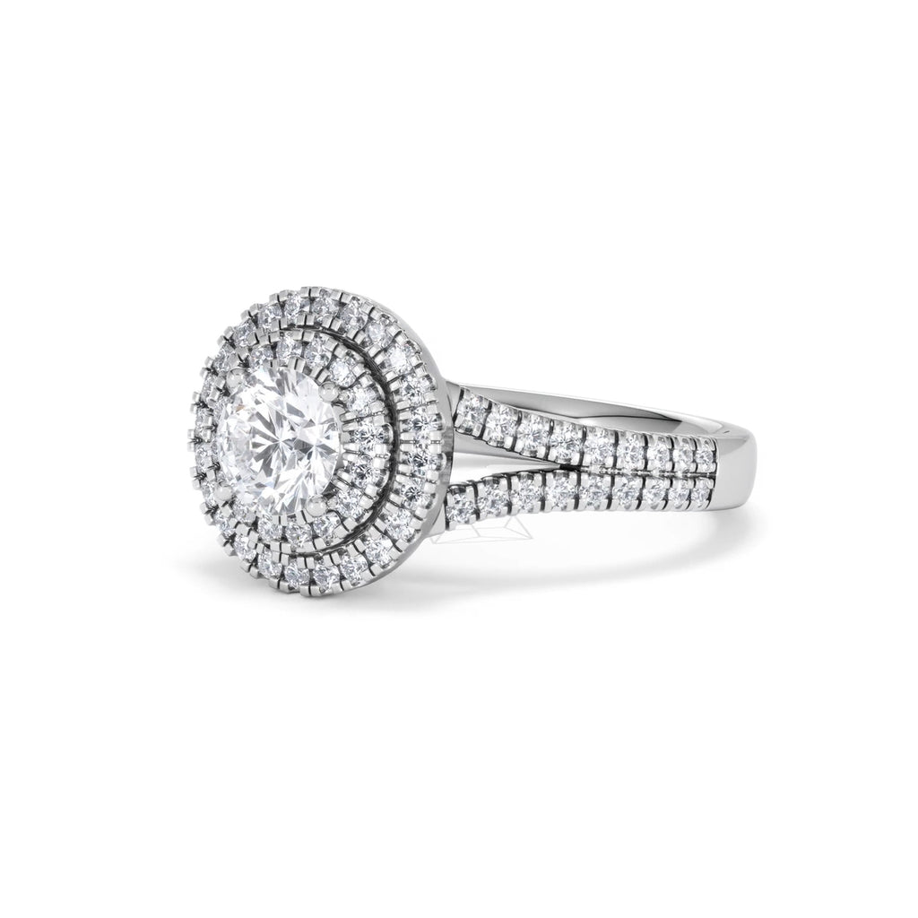 Camilla GIA Diamond Halo Engagement Ring in Platinum 1.65ct G/SI2
