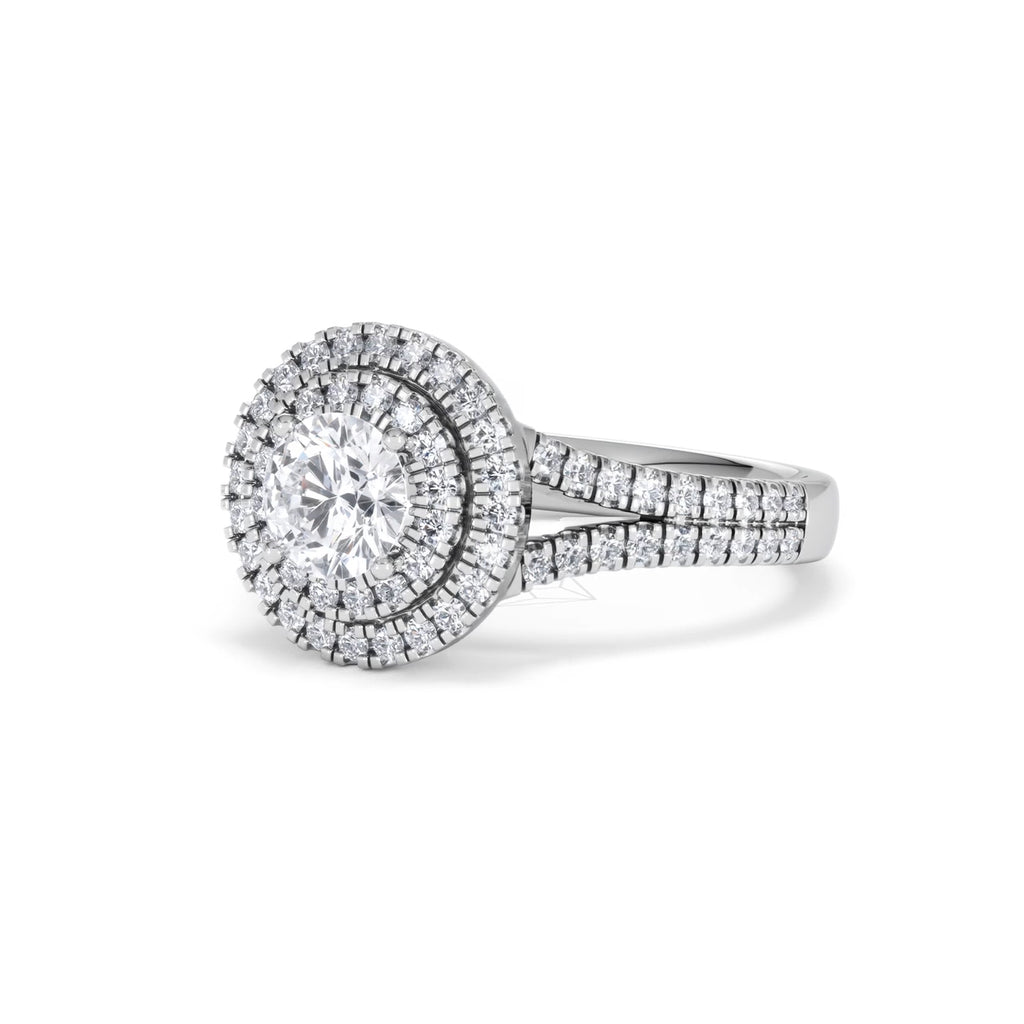Camilla GIA Diamond Halo Engagement Ring in Platinum 1.65ct G/SI2