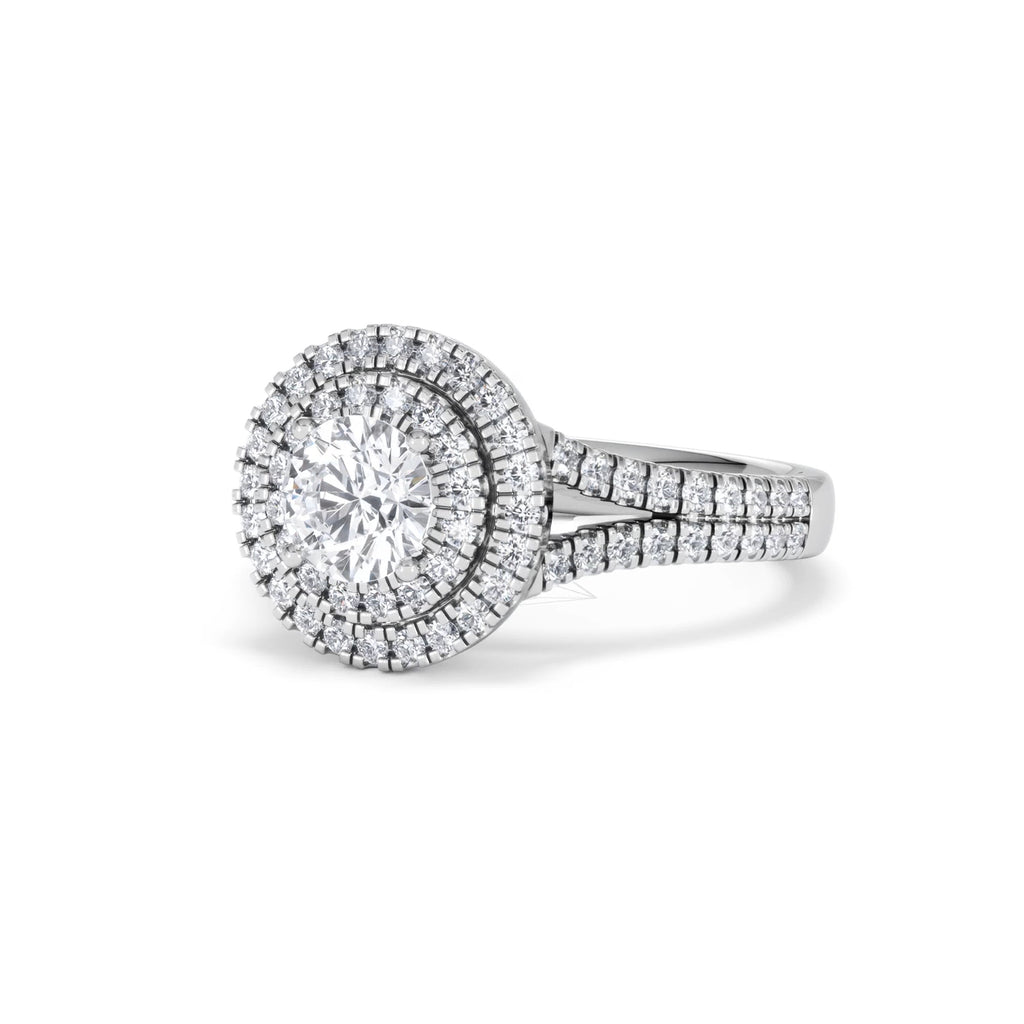 Camilla GIA Diamond Halo Engagement Ring in Platinum 1.65ct G/SI2